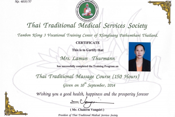 Zertifikat Siam Harmony